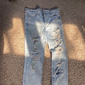 american eagle high rise ripped jeans